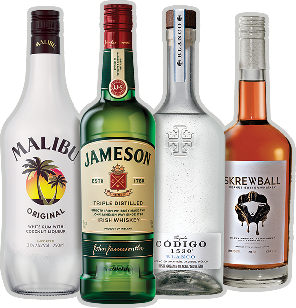 Malibu, Jameson, Codigo, Skrewball